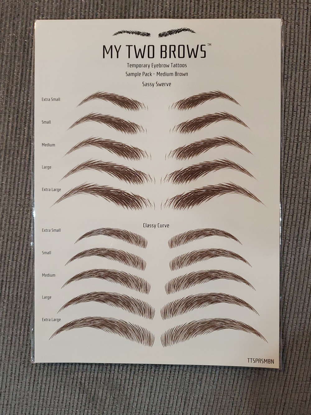 Temporary Eyebrow Tattoos My Two Brows Medium Brown Sassy Swerve Classy Curve